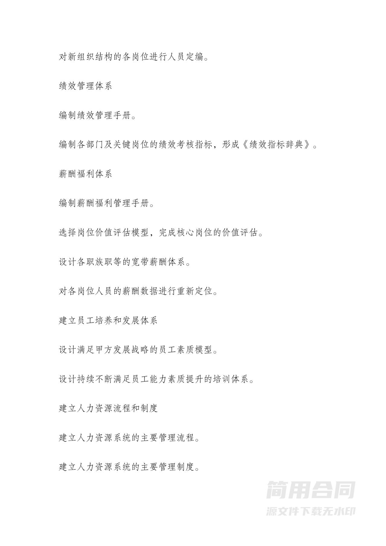 人力资源管理咨询服务合同